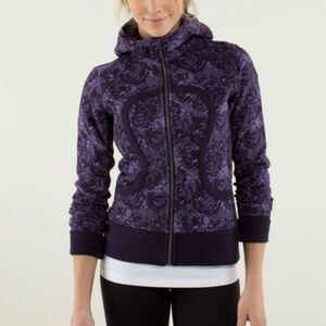 LULULEMON Scuba Full Zip Purple Roses Hoodie size 2
